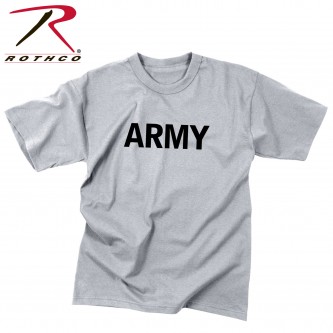 66080-S Kids Short Sleeve T-Shirt Military Army Marines Physical Training Rothco[S,Grey ARMY] 
