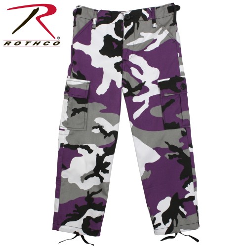 66107-S Rothco Kids Camouflage Military BDU Cargo Fatigue Pants[S,Ultra Violet Camo] 