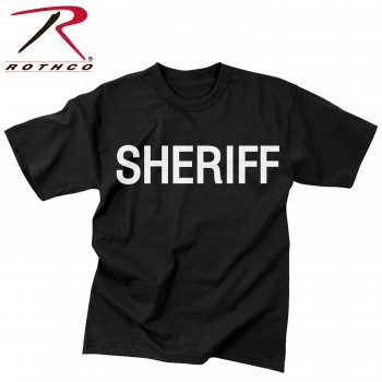 Rothco 6618-M Brand New Black Official Tactical Sheriff Issue Raid 2-Sided T-Shirt[Medium] 