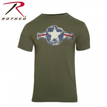 Rothco 66300-ODS Vintage Military Army Air Corps Short Sleeve T-Shirt[Olive Drab,Small] 