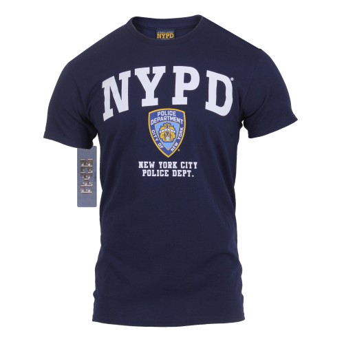 6638-L Officially Licensed NYPD FDNY Physical Training Short Sleeve T-Shirt[Navy Blue NYPD,L] 