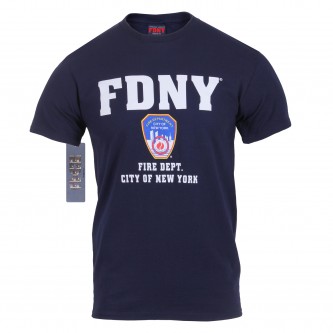 6647-S Officially Licensed NYPD FDNY Physical Training Short Sleeve T-Shirt[Navy Blue FDNY,S] 
