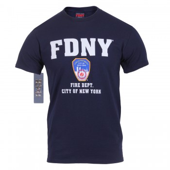 6648-2x Officially Licensed NYPD FDNY Physical Training Short Sleeve T-Shirt[Navy Blue FDNY,2X] 