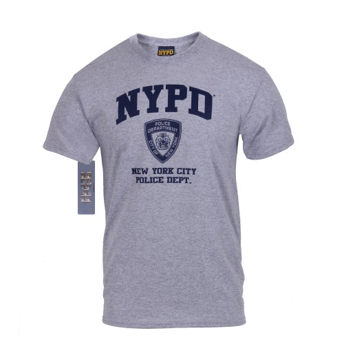6650 Officially Licensed NYPD FDNY Physical Training Short Sleeve T-Shirt[Grey NYPD,XL] 