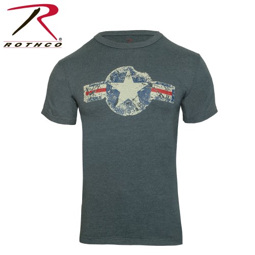 Rothco 66500-BlueL Vintage Military Army Air Corps Short Sleeve T-Shirt[Large,Blue] 