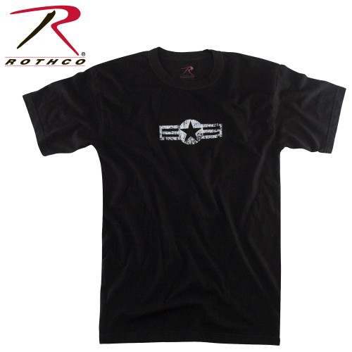 Rothco 66650-L Black Vintage Air Corp Star Short Sleeved T-Shirt[Large] 