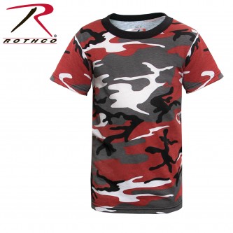 66700-S Rothco Military Camouflage KIDS Short Sleeve Camo T-Shirt[S,Red Camo] 
