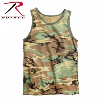 6702-L Rothco Military Camouflage Tank Top Tactical Camo Tank Top[L,Woodland Camo] 