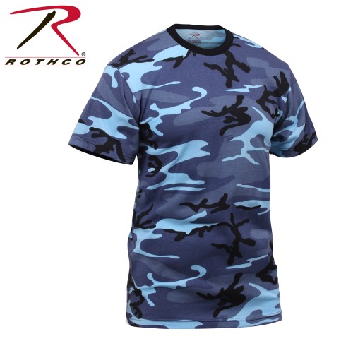 6707-XL Kids Short Sleeve T-Shirt Military Camouflage t shirt camo Rothco [XL,Sky Blue Camo]