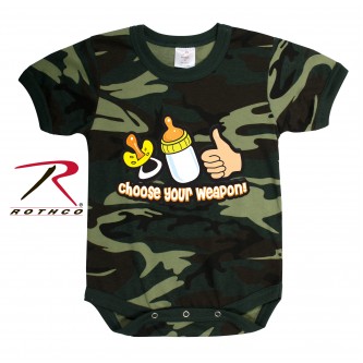 67077-3/6  Rothco One Piece Camo Military Army Law Enforcement Bodysuit Infant Onesie[3-6 Months,Cho