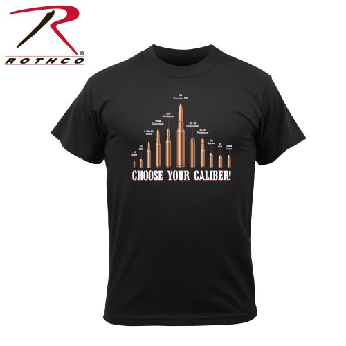 67380-L Rothco Vintage Black Military Design Short Sleeve T-Shirt[Choose Your Caliber,L] 