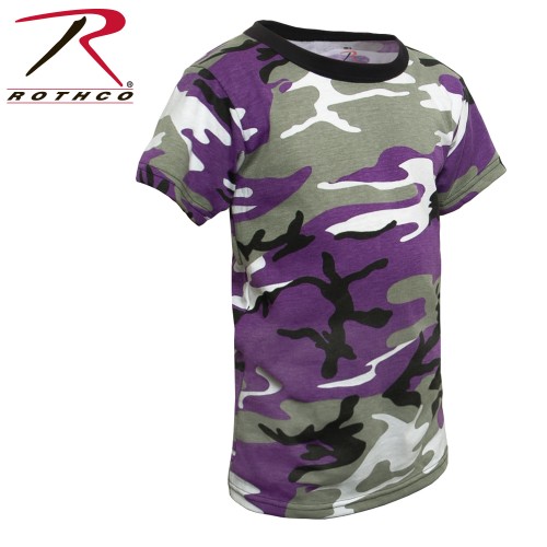 6743-L Kids Short Sleeve T-Shirt Military Camouflage t shirt camo Rothco [L,Ultra Violet Camo]