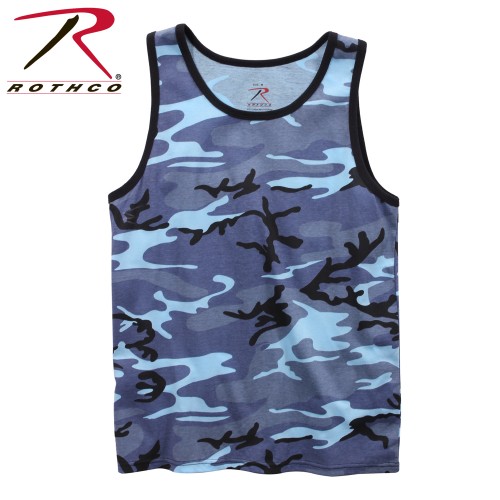 67705-L Rothco Military Camouflage Tank Top Tactical Camo Tank Top[L,Sky Blue Camo] 