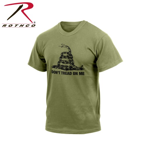 67708-2X T-Shirt Don't Tread On Me Vintage Military Type Gadsden Flag Shirt Rothco[Olive Drab,2X-Lar