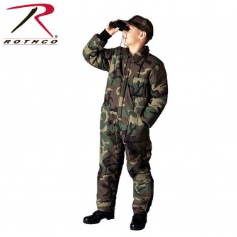 7013-L Rothco Kids Hunting Camping Insulated Coverall Woodland Camouflage[L] 
