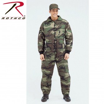 Rothco Military Insulated Coveralls Cold Weather Mechanics Hunters Jumpsuit[Woodland Camo,Large] 70
