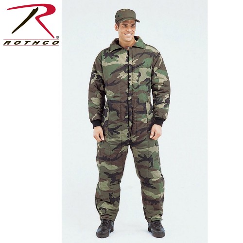7015-XL Rothco Military Insulated Coveralls Cold Weather Mechanics Hunters Jumpsuit[Woodland Camo,X-