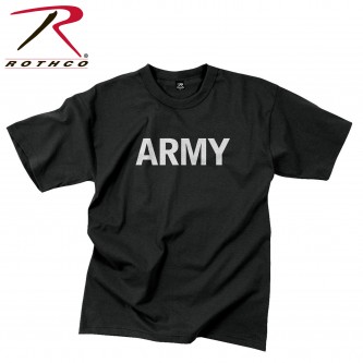 7080 Rothco Black Military Physical Training ARMY T-Shirt[3XL] 7080-3X 