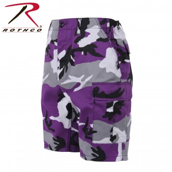 7100-S BDU Cargo Shorts Button Fly Camouflage Military Rothco [Ultra Violet Camo,Small] 