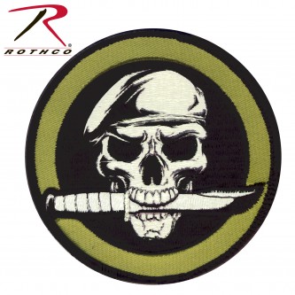72194 Rothco Military Combat Army Morale Patches With Hook Back [Military Skull/Knife] 