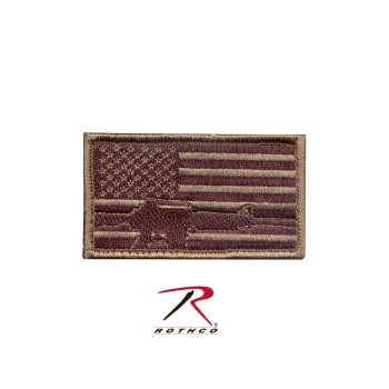 72204 Rothco Military Combat Army Morale Patches With Hook Back [Subdued Flag W/ Rifle] 