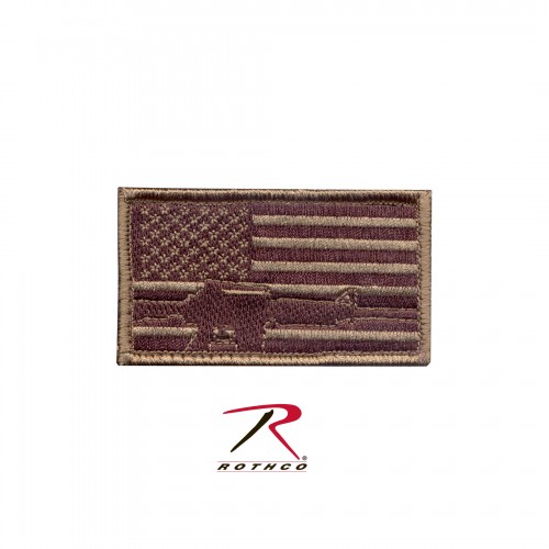 72204 Rothco Military Combat Army Morale Patches With Hook Back [Subdued Flag W/ Rifle] 