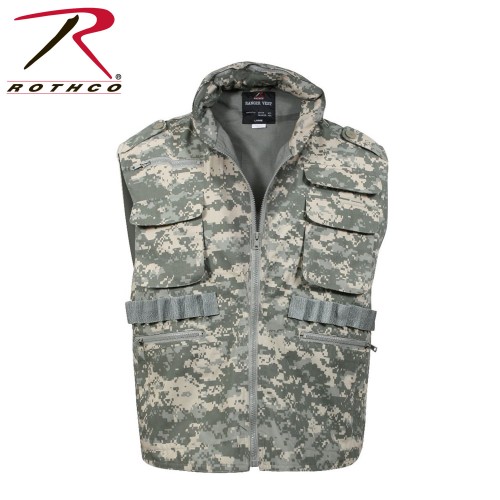 7256-2X Rothco Military Tactical Hunting Camouflage Ranger Vest With Hood[ACU Digital Camo,2X-Large]