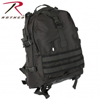 7287 Rothco Large Military Style Tactical MOLLE Transport Camo Pack Backpack[Black] 