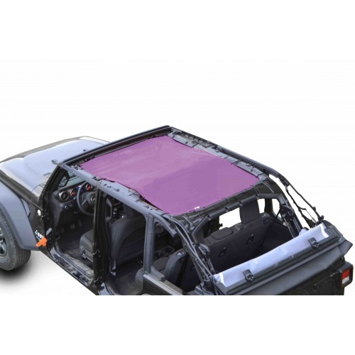 Jeep Wrangler JL, 4 Door, TeddyÂ® Top, Solar Screen, 2018-Present.  Mauve. Made in the USA.