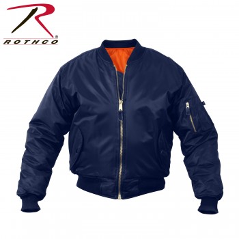 7312-L Military Style Kids MA-1 Flight Jacket - Air Force Boys Reversible Nylon Coat[Navy Blue,L] 