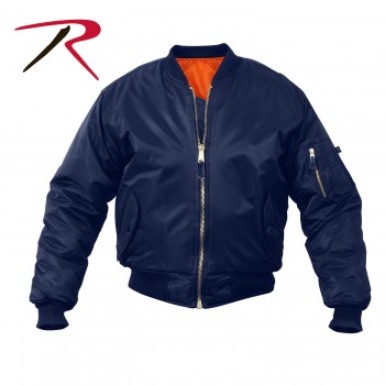 7325-L Rothco Air Force Military Reversible MA-1 Bomber Jacket Flight Coat[Navy Blue,L] 