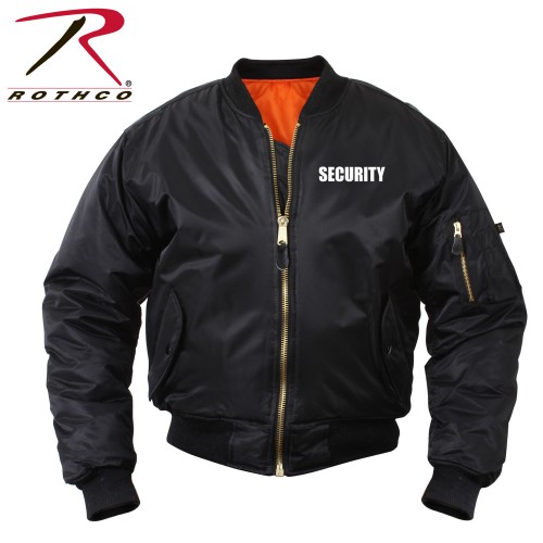 7357-M Rothco Black Security Law Enforcement MA-1 Flight Jacket [M]