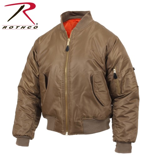 MA-1 Bomber Jacket Flight Coat Air Force Military Reversible Rothco [2XL,Coyote Brown]