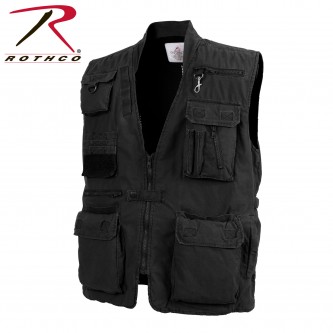 7576-2X Fishing Vest Deluxe Safari Outback Hunting Rothco [Black,2XL] 