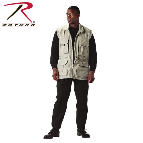 7590-L Khaki Convertible Safari Hunting Jacket To Vest 7590 Rothco[L]
