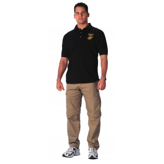 7697-3X Rothco Black Or Red Embroidered Marines Globe And Anchor Golf Polo Shirt[3XL,Black] 
