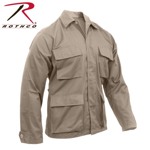 7900-S Rothco Military Poly/Cotton Twill Solid Long Sleeve BDU Tactical Fatigue Shirt[Khaki,Small] 