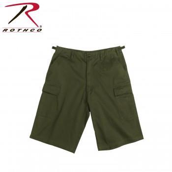 7962-M Rothco Zipper Fly Fatigue Camouflage Military Long Length BDU Cargo Shorts[Olive Drab,Medium]