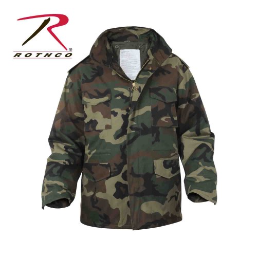 Rothco 7991 Woodland Camouflage Size Large Military M-65 Field Jacket With Liner