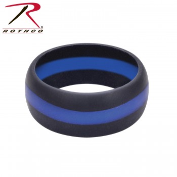Thin Blue Line Black Silicone Ring Rothco 800