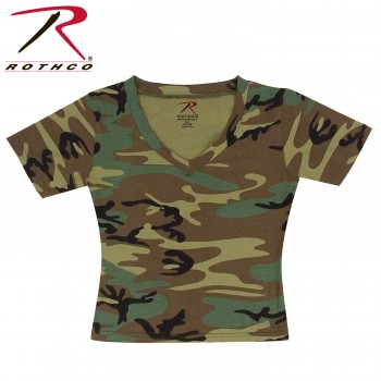 Rothco Womens Short Sleeve Camo V-Neck T-Shirt
