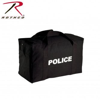 8116 Rothco Black Canvas Police Logo Law Enforcement Equipment Gear Bag 