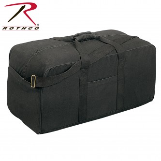 8133 Rothco Black Assault Canvas Water Resistant Military Cargo Duffle Bag 