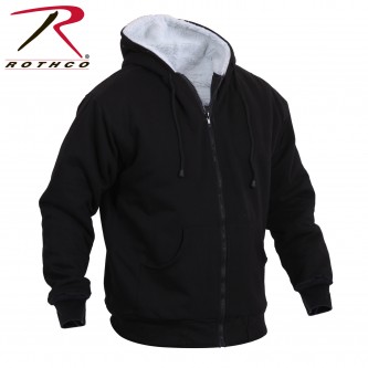 8268-3X Rothco Black Sherpa Lined Zipper Hooded Sweatshirt[3X-Large] 