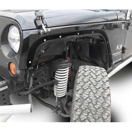 Fits Jeep JK 2007-2018, Front Fender Deletes.  Black.  Kit includes two front fender deletes.  Made in the USA.