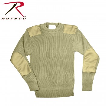 8346-M Rothco 8346 Khaki Military Army Commando Crew Neck Acrylic Sweater[Medium] 