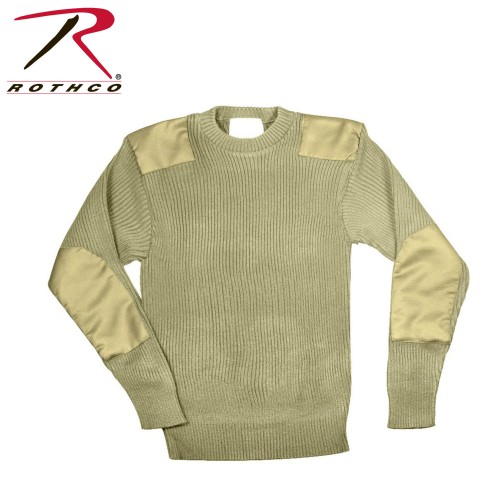Rothco 8346-S Khaki Military Army Commando Crew Neck Acrylic Sweater[Small] 