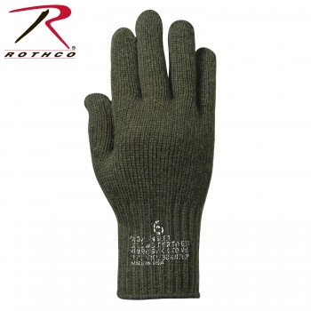 8418 Rothco Olive Drab Size 3 GI Military Wool Glove Liners Made in the USA