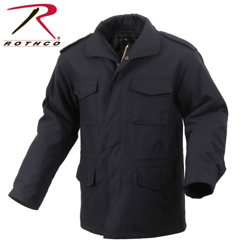 Rothco 8444 Black Size Large Military M-65 Field Jacket With Liner