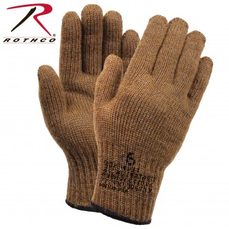 8458-6 Wool Glove Liners GI Military Made in the USA Various Colors Rothco[6,Coyote Brown] 